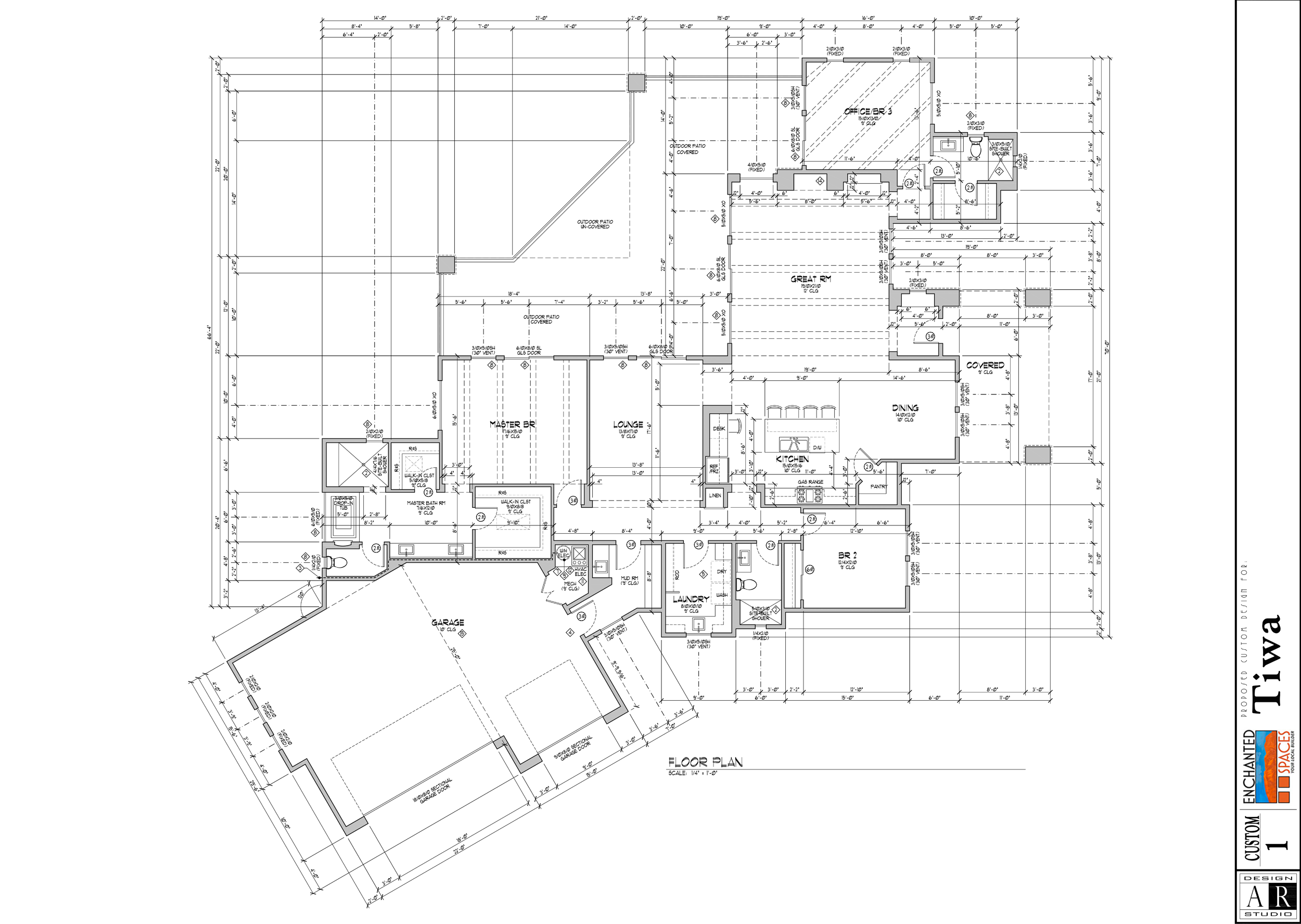 Tiwa - Southwestern Home Plan Enchanted Spaces LLC