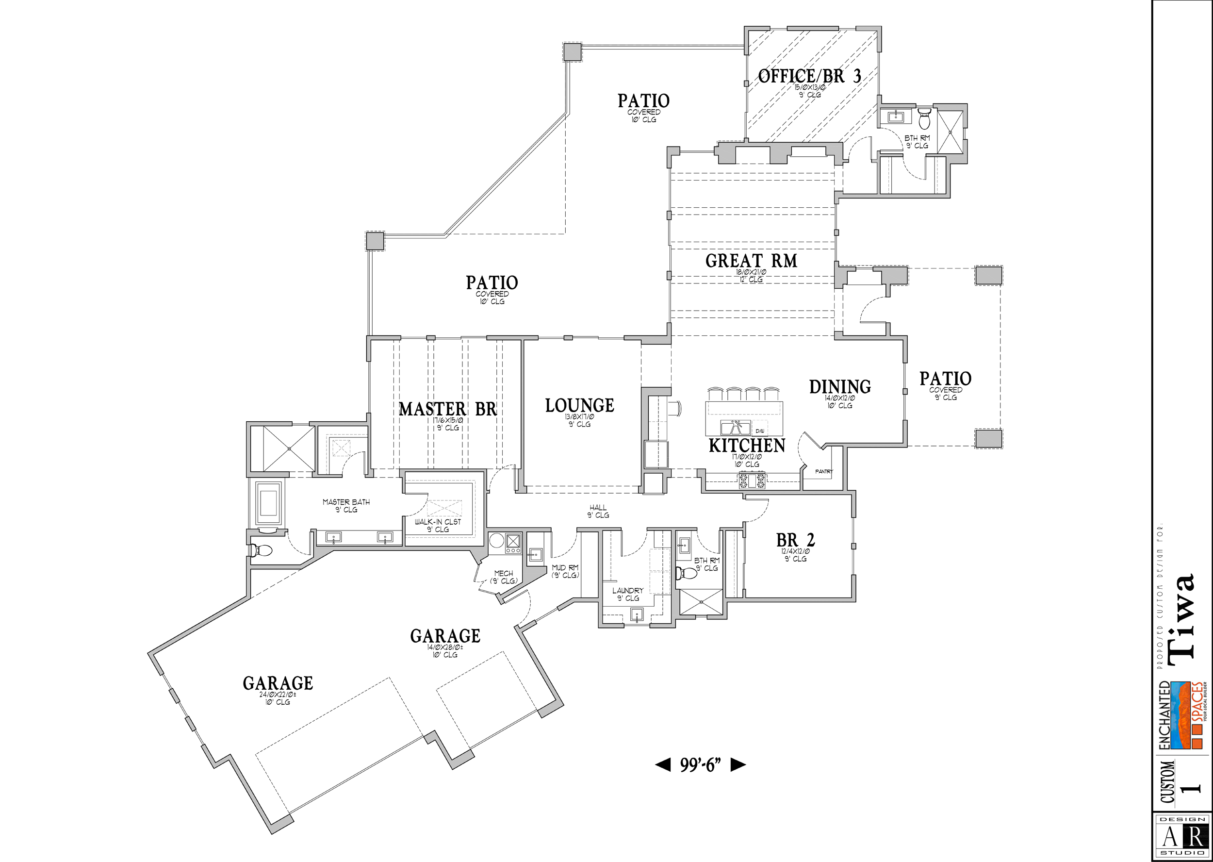 Tiwa - Southwestern Home Plan Enchanted Spaces LLC